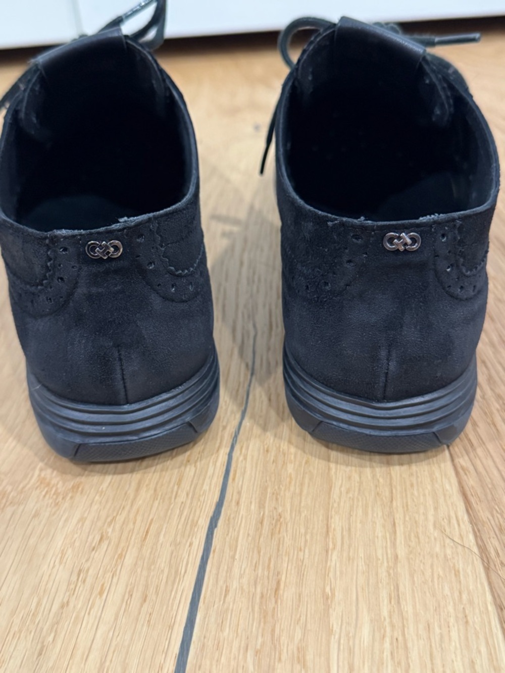 Cole Haan Grand Tour Oxfords black suede leather Sz 7 - Picture 7 of 9